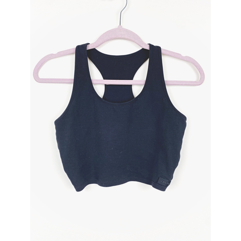 Alphalete Black Pima Cotton Racerback Crop Tank Top Size XS